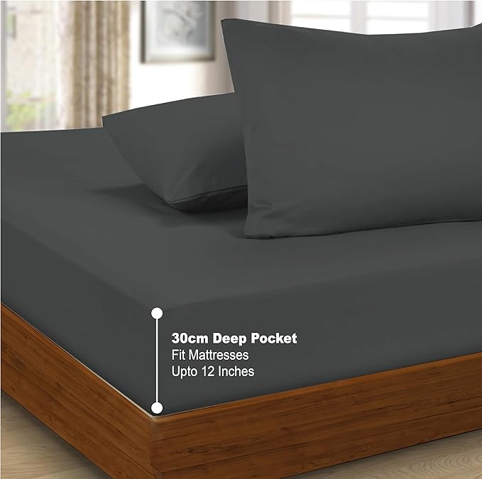 Soft 30cm Microfiber Fitted Sheet – Deep Pocket Bedding