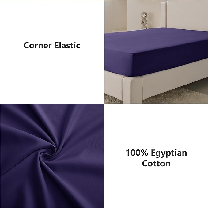 Fitted Sheet Cotton navy 3