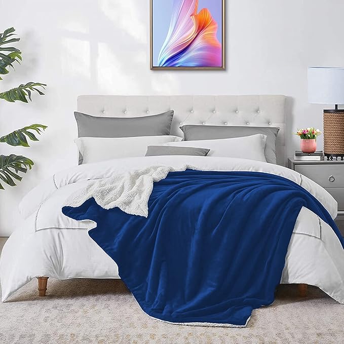 Fluffy Faux Fur Sherpa Fleece Blanket – Soft & Cozy