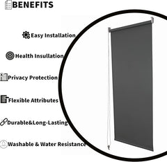 Dark Grey Thermal Blackout Roller Blind – UV Shield