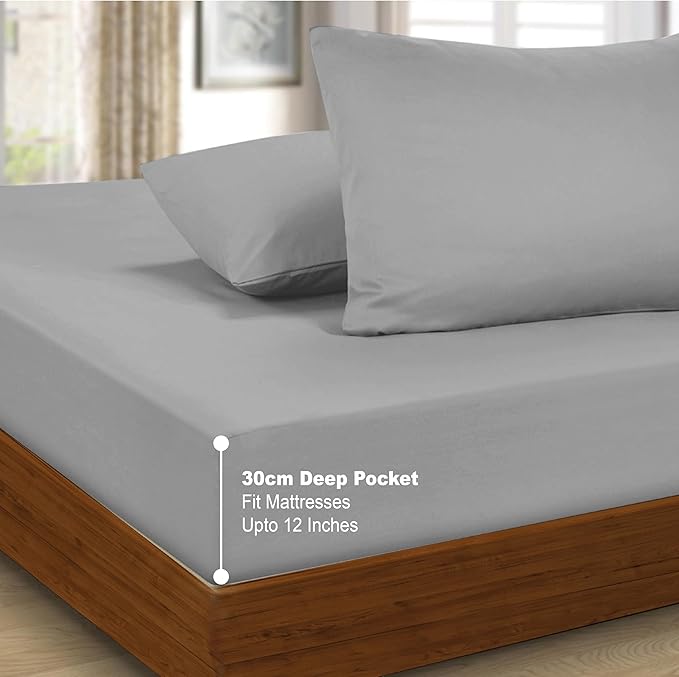 Soft 30cm Microfiber Fitted Sheet – Deep Pocket Bedding