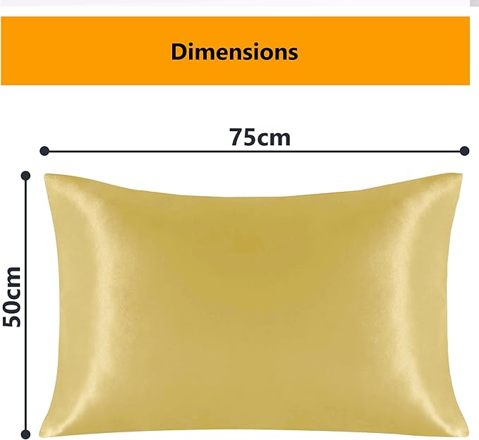 2 Pack Satin Silk Pillowcases – 50x75cm, Soft & Cool