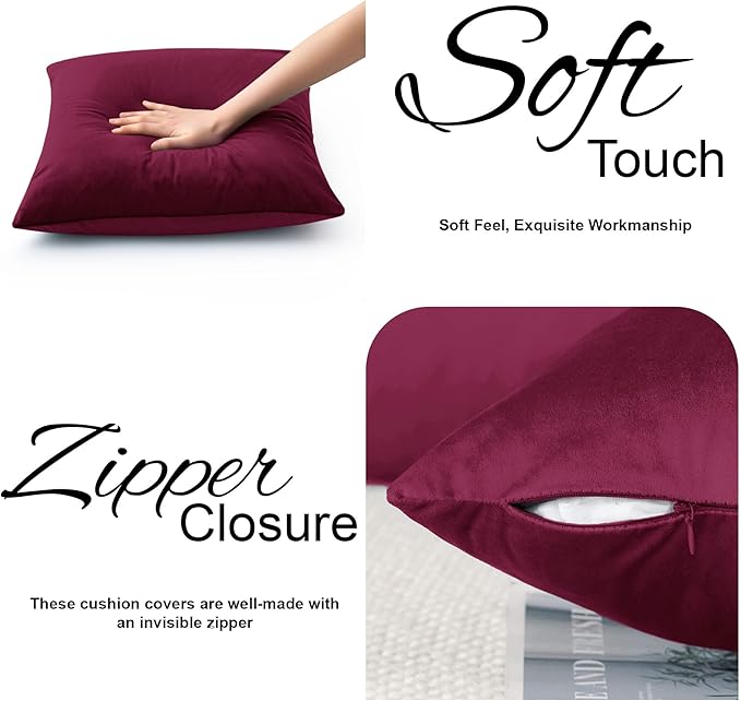 2 Pack Velvet Cushion Covers – 18x18 Inch Soft Touch