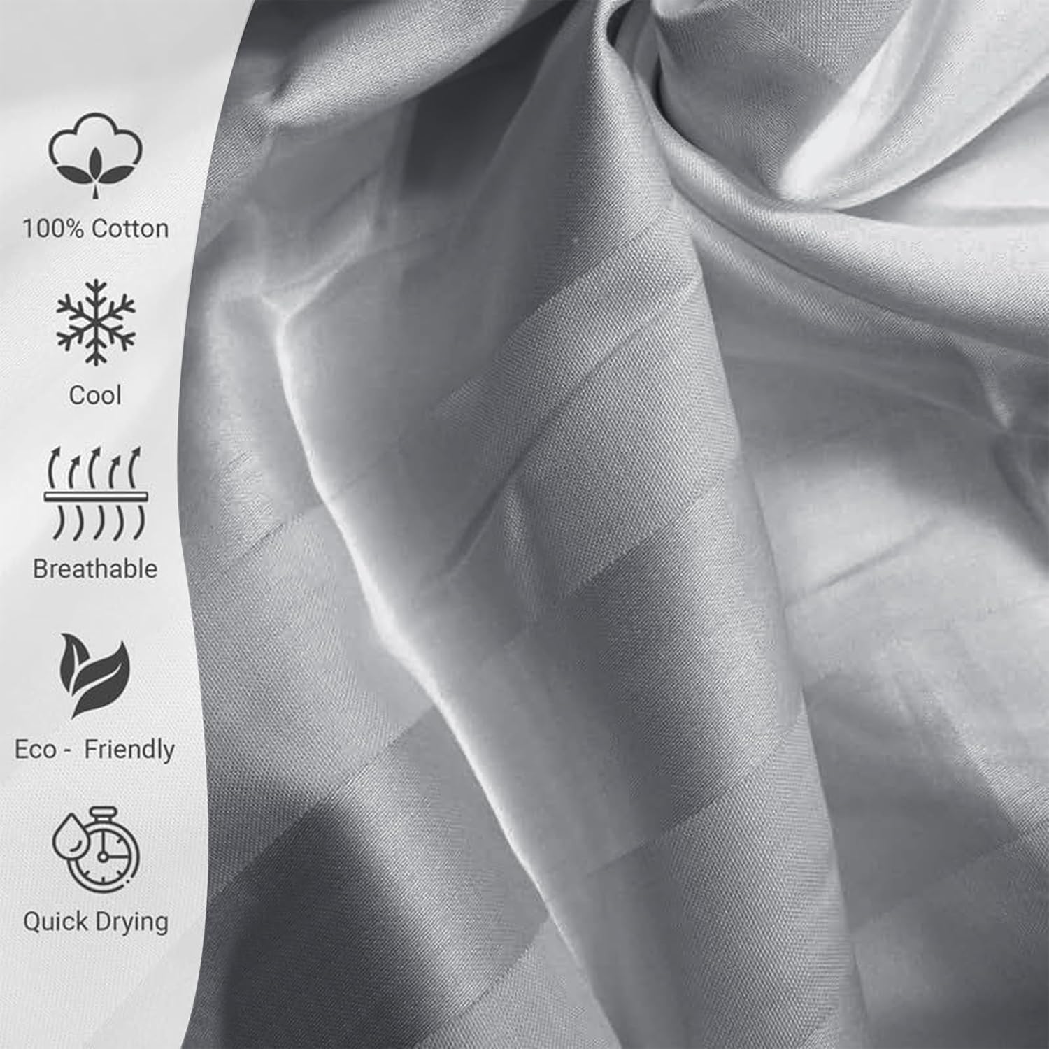 Cotton Satin Stripe Duvet Cover Set – Hotel Quality