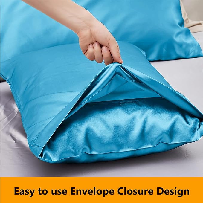 2 Pack Satin Silk Pillowcases – 50x75cm, Soft & Cool