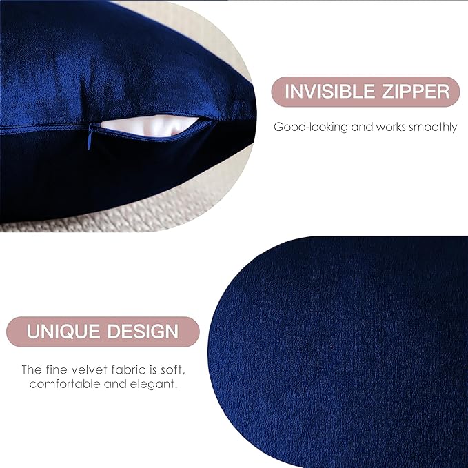 2 Pack Velvet Cushion Covers – 18x18 Inch Soft Touch