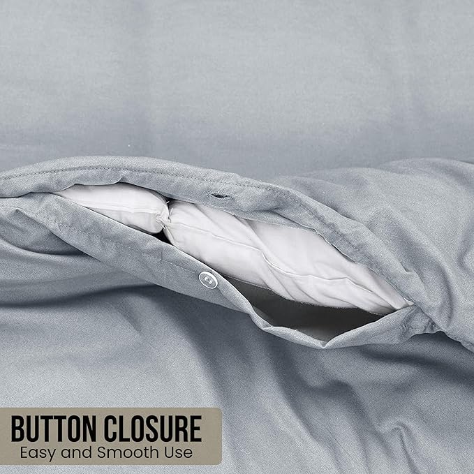 Microfiber Embroidered Bratta Duvet Cover Set Grey 3