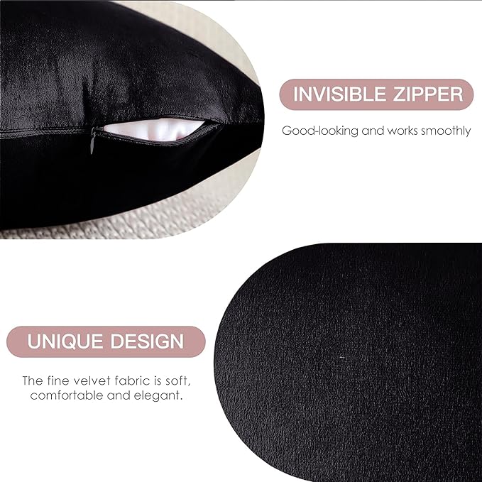 2 Pack Velvet Cushion Covers – 18x18 Inch Soft Touch