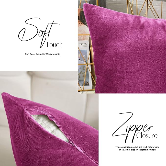 2 Pack Velvet Cushion Covers – 18x18 Inch Soft Touch