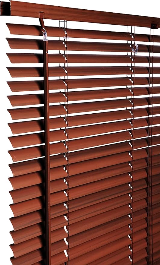 Walnut PVC Venetian Blinds 25mm - Wood Grain Look
