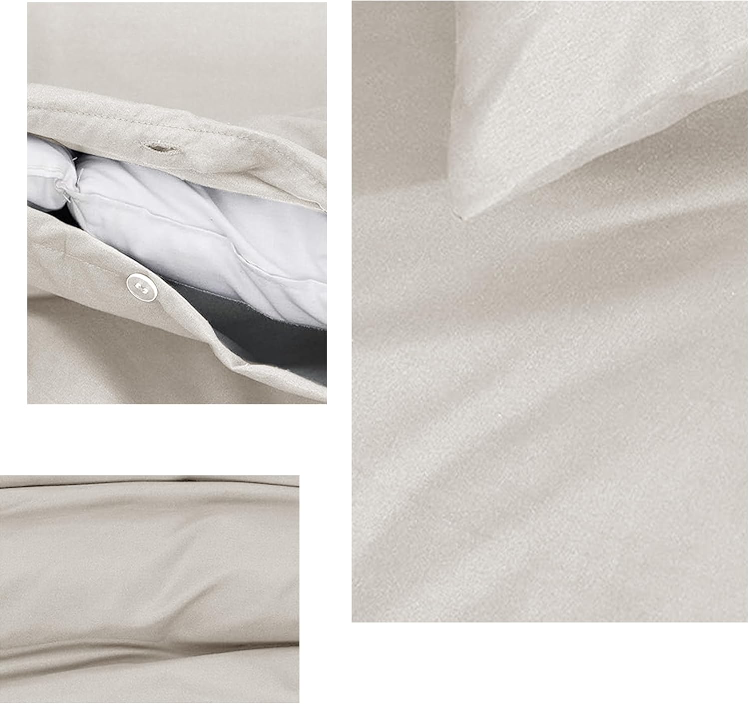 Microfiber Embroidered Bratta Duvet Cover Set Cream 4