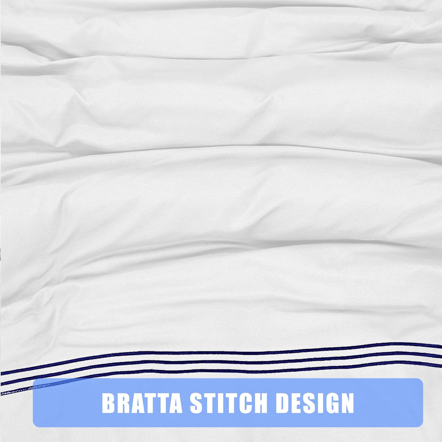 Polycotton Embroidered Bratta Hotel Quality Duvet Cover Set