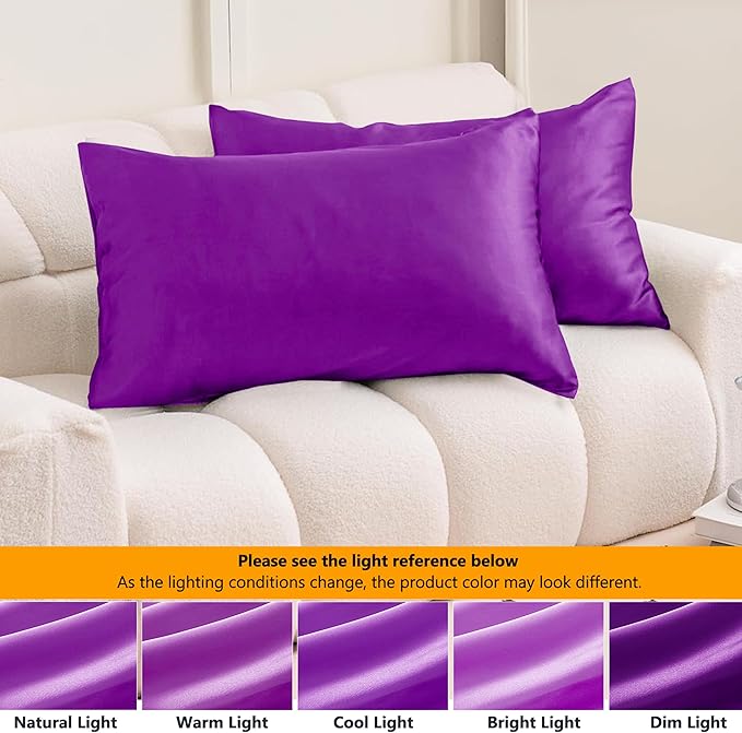 2 Pack Satin Silk Pillowcases – 50x75cm, Soft & Cool