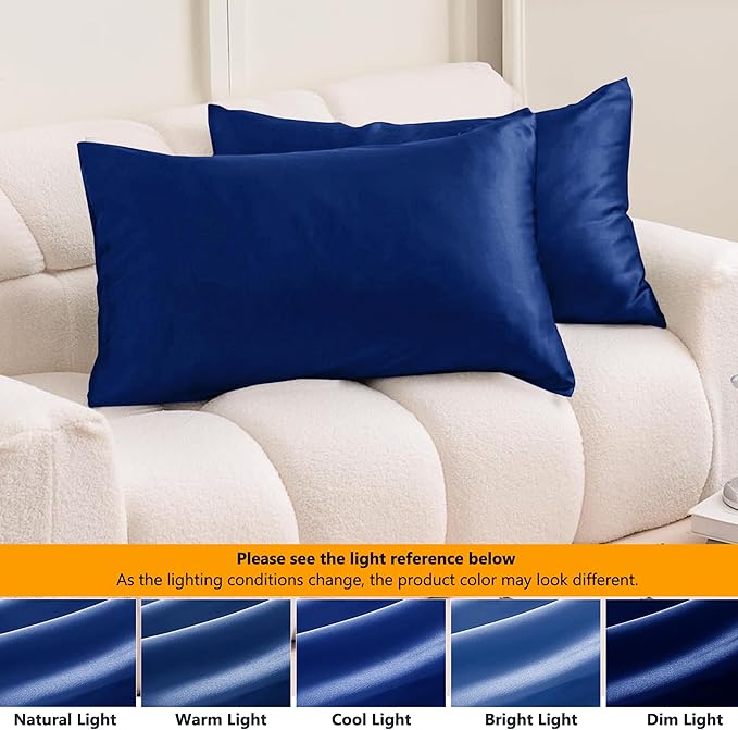 2 Pack Satin Silk Pillowcases – 50x75cm, Soft & Cool