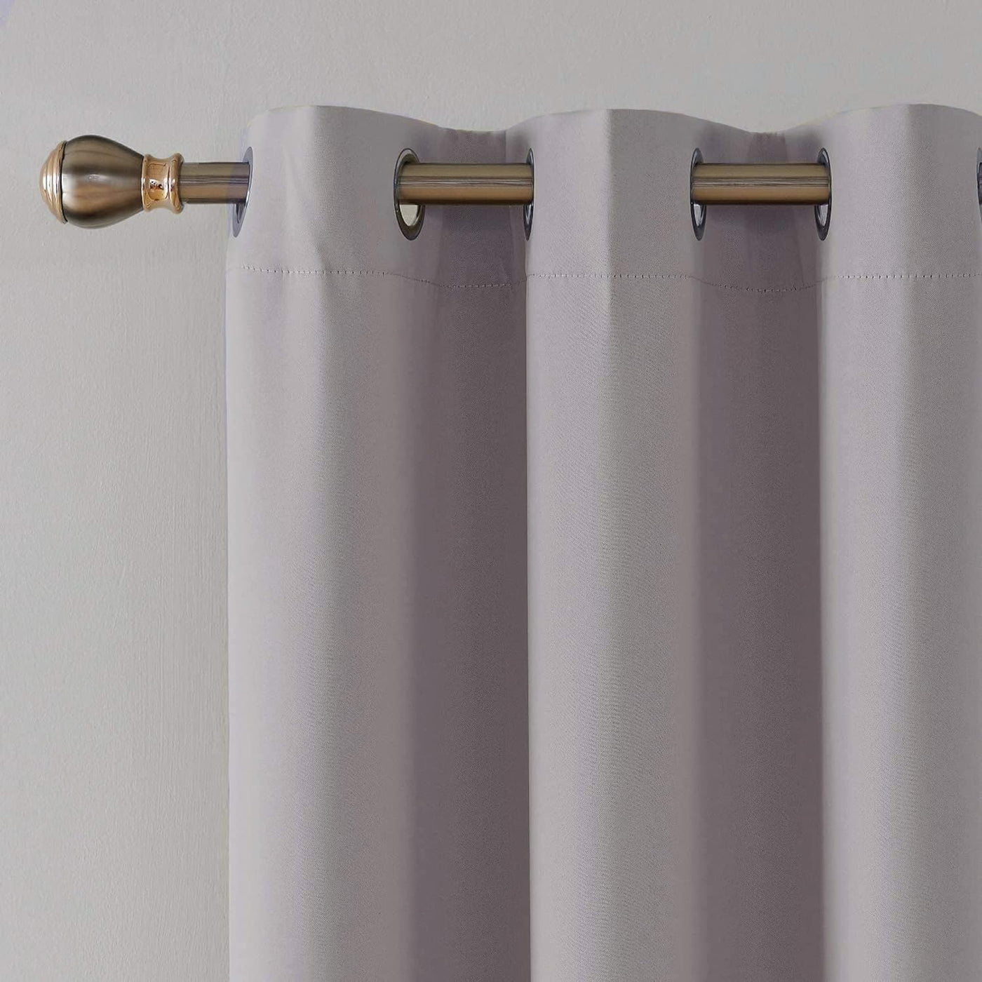 Silver Microfiber Blackout Curtains 2 Panels with Eyelets and Tie Backs