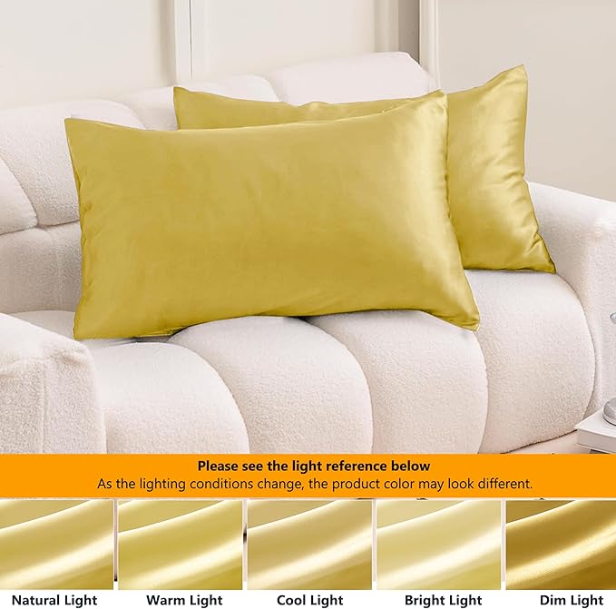 2 Pack Satin Silk Pillowcases – 50x75cm, Soft & Cool