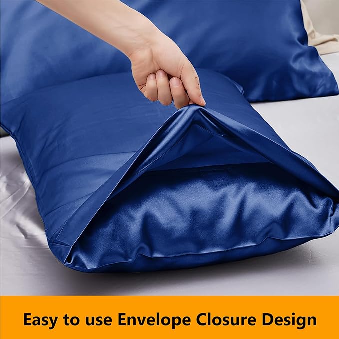 2 Pack Satin Silk Pillowcases – 50x75cm, Soft & Cool