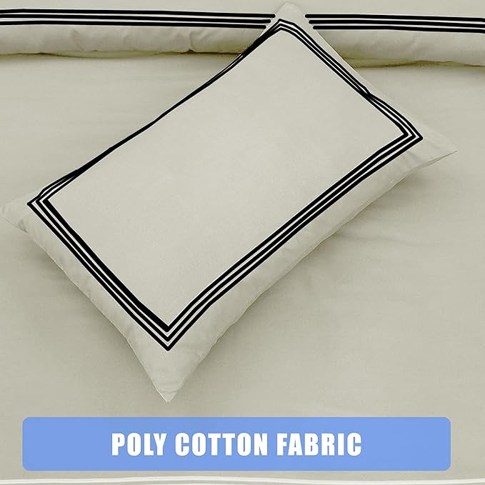 Polycotton Embroidered Bratta Hotel Quality Duvet Cover Set