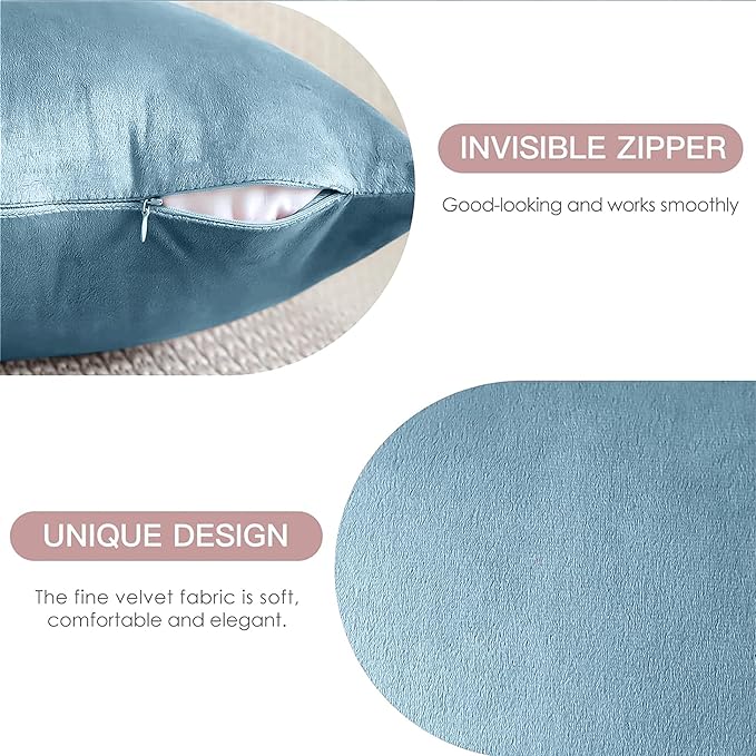 2 Pack Velvet Cushion Covers – 18x18 Inch Soft Touch