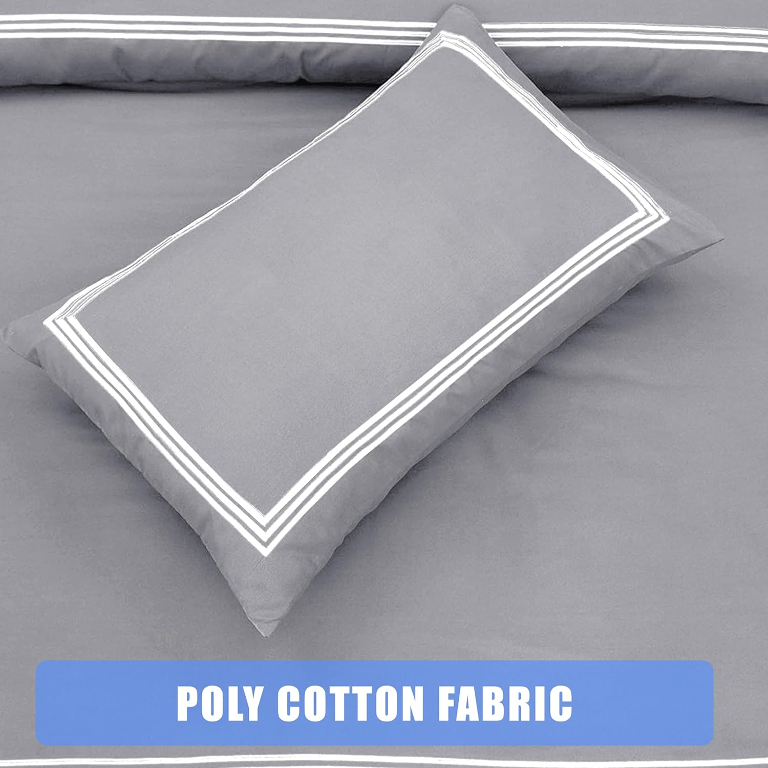 Polycotton Embroidered Bratta Hotel Quality Duvet Cover Set