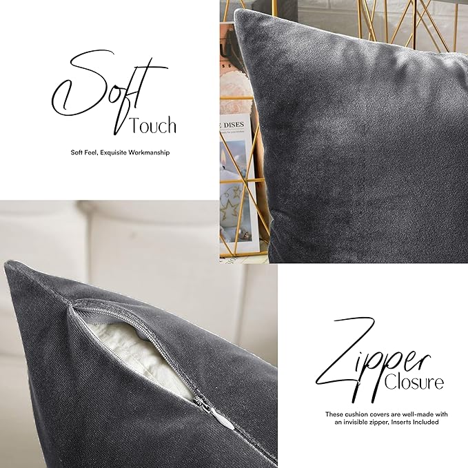 2 Pack Velvet Cushion Covers – 18x18 Inch Soft Touch