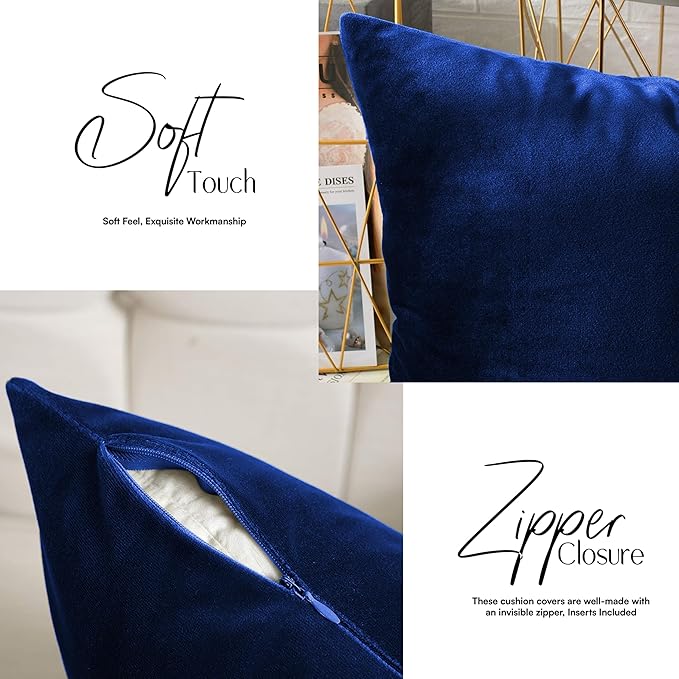 2 Pack Velvet Cushion Covers – 18x18 Inch Soft Touch