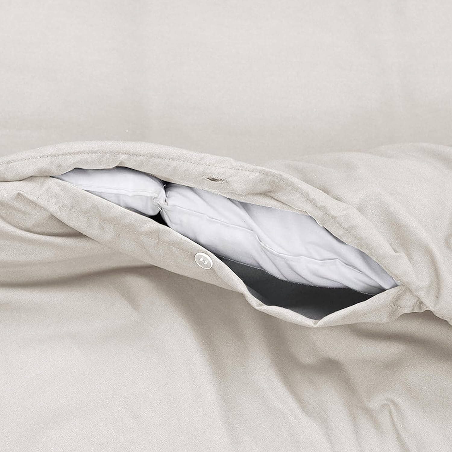 Microfiber Embroidered Bratta Duvet Cover Set Cream 3