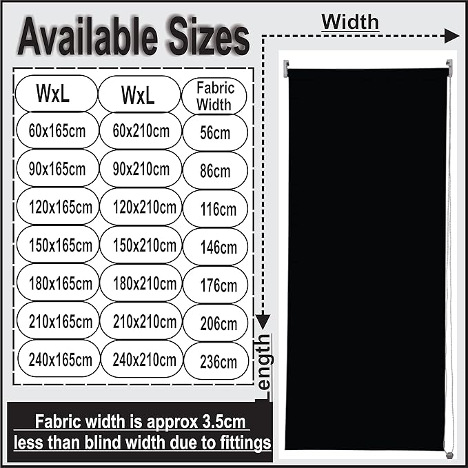 Black Thermal Blackout Roller Blind – Total Darkness