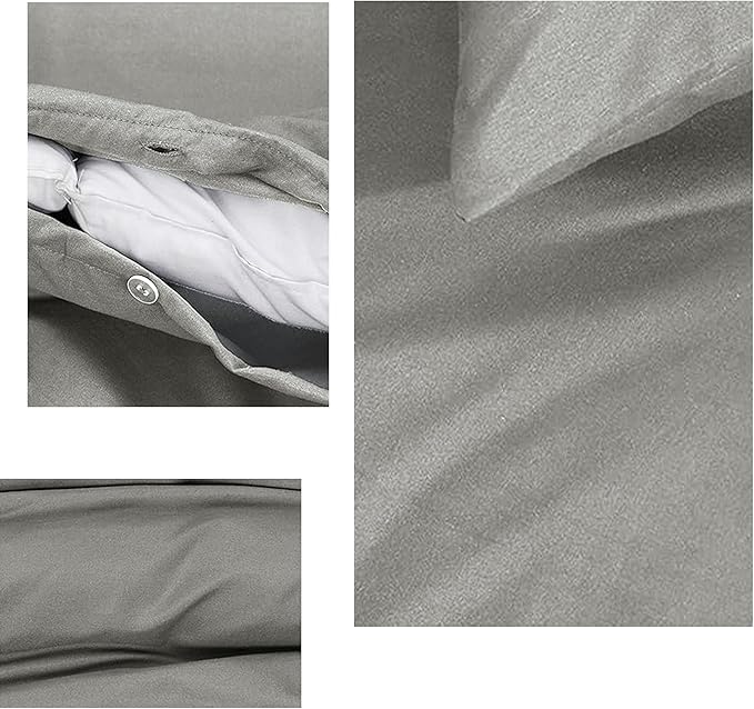 Microfiber Embroidered Bratta Duvet Cover Set Charcoal 4