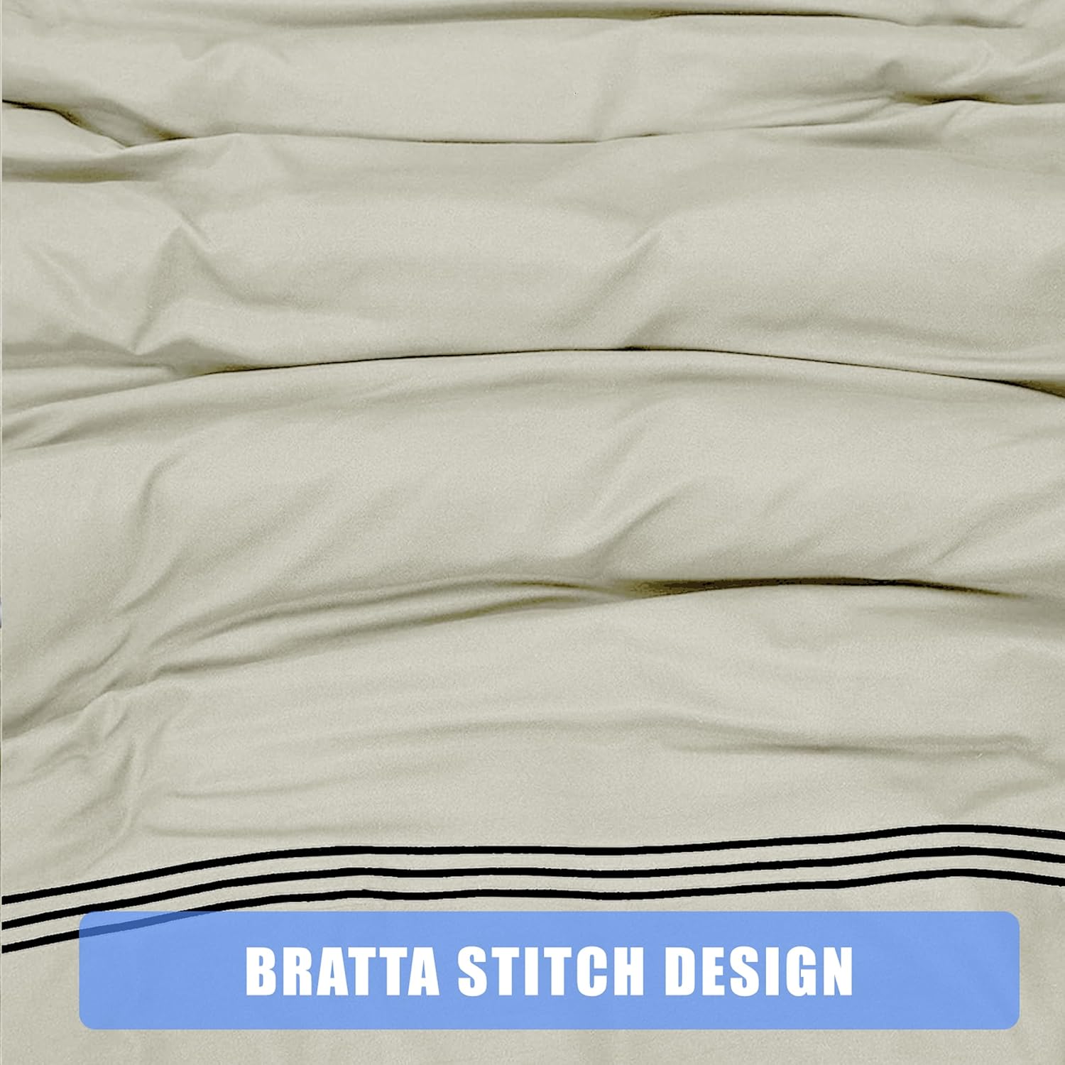 Polycotton Embroidered Bratta Hotel Quality Duvet Cover Set