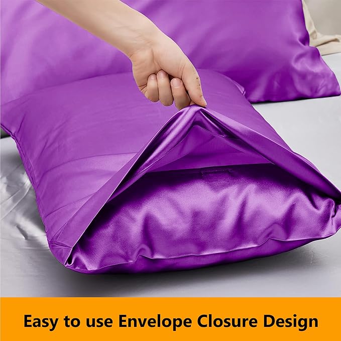 2 Pack Satin Silk Pillowcases – 50x75cm, Soft & Cool