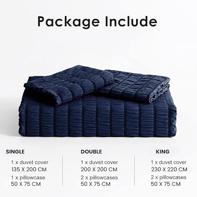 Hotel Quality Polycotton Seersucker Duvet Cover
