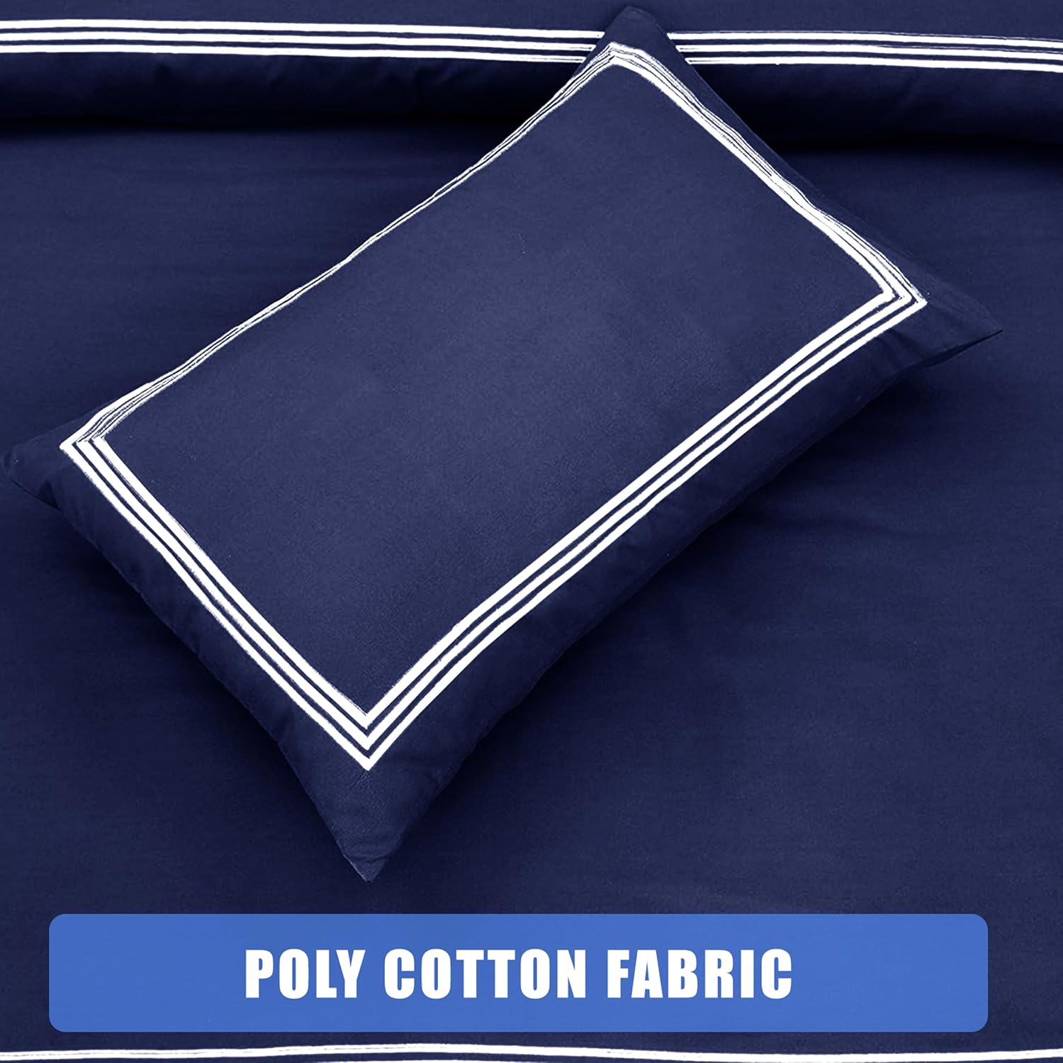 Polycotton Embroidered Bratta Hotel Quality Duvet Cover Set