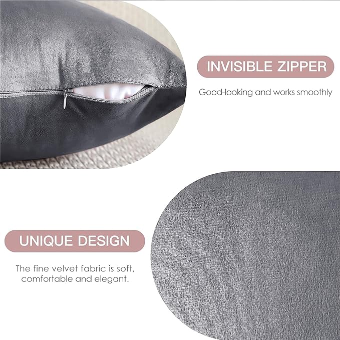 2 Pack Velvet Cushion Covers – 18x18 Inch Soft Touch