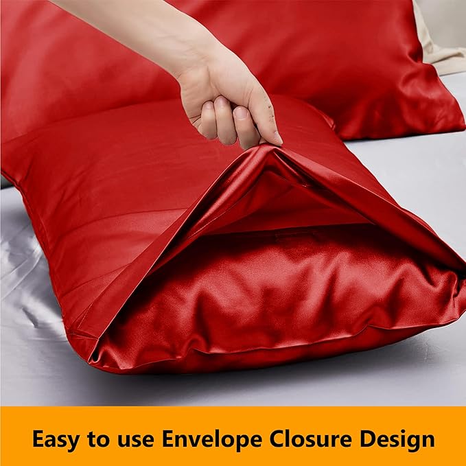2 Pack Satin Silk Pillowcases – 50x75cm, Soft & Cool