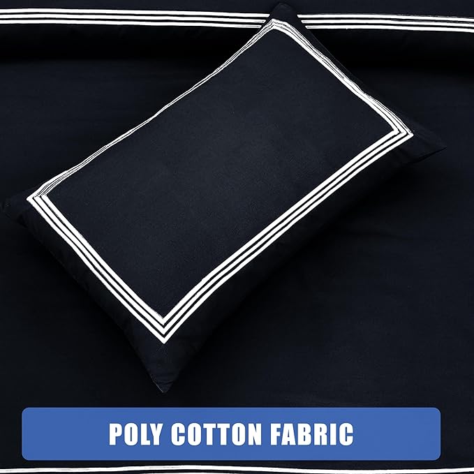 Polycotton Embroidered Bratta Hotel Quality Duvet Cover Set