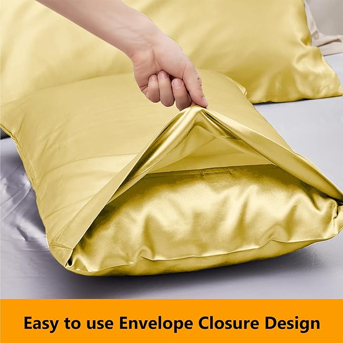 2 Pack Satin Silk Pillowcases – 50x75cm, Soft & Cool