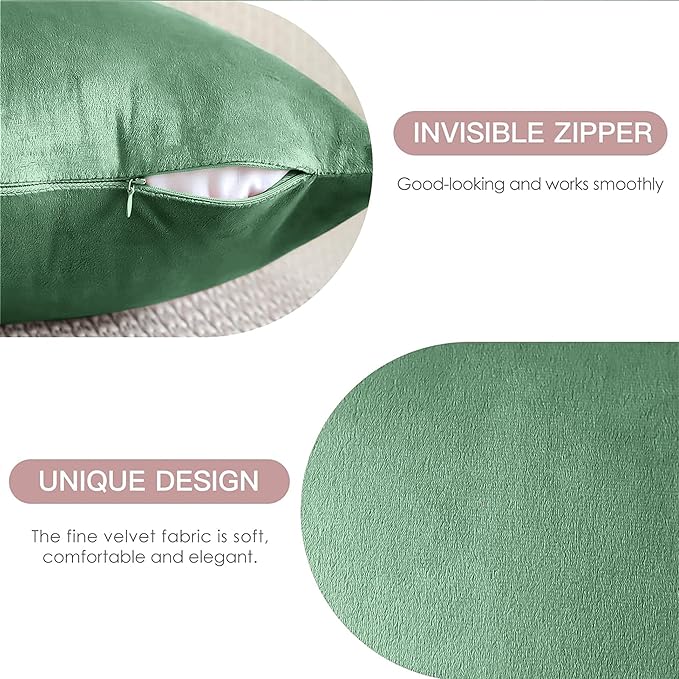 2 Pack Velvet Cushion Covers – 18x18 Inch Soft Touch