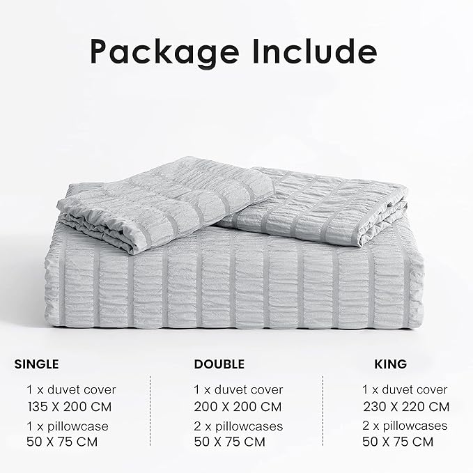 Hotel Quality Polycotton Seersucker Duvet Cover