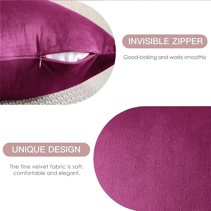 2 Pack Velvet Cushion Covers – 18x18 Inch Soft Touch