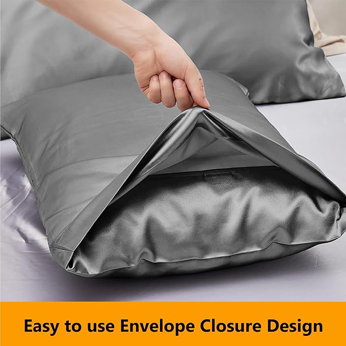 2 Pack Satin Silk Pillowcases – 50x75cm, Soft & Cool