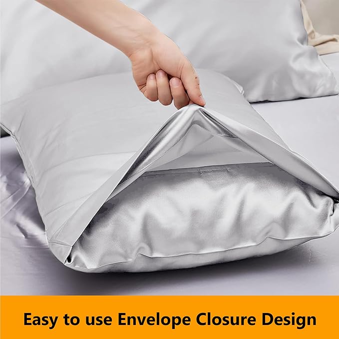 2 Pack Satin Silk Pillowcases – 50x75cm, Soft & Cool