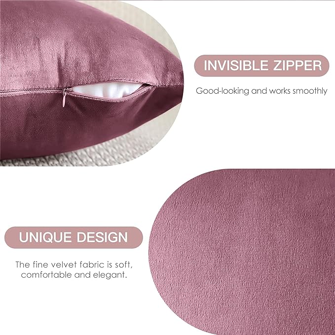 2 Pack Velvet Cushion Covers – 18x18 Inch Soft Touch
