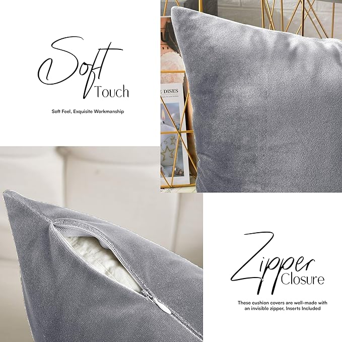 2 Pack Velvet Cushion Covers – 18x18 Inch Soft Touch