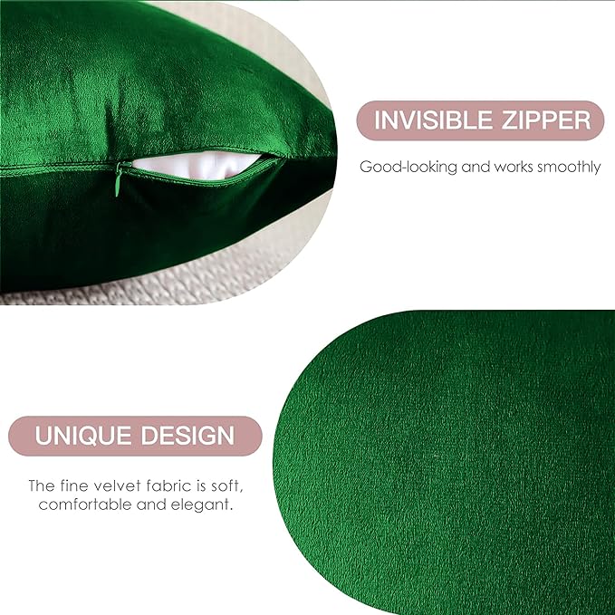 2 Pack Velvet Cushion Covers – 18x18 Inch Soft Touch