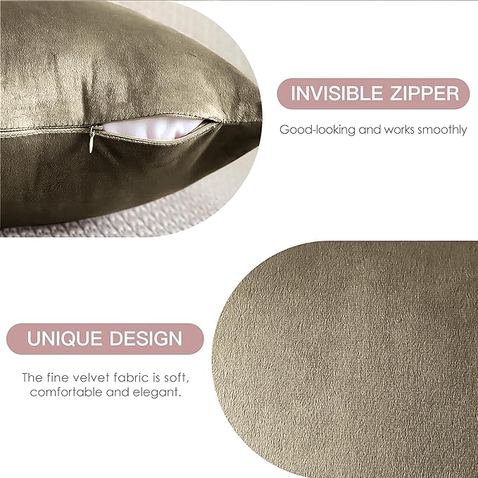 2 Pack Velvet Cushion Covers – 18x18 Inch Soft Touch
