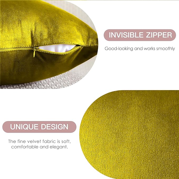 2 Pack Velvet Cushion Covers – 18x18 Inch Soft Touch