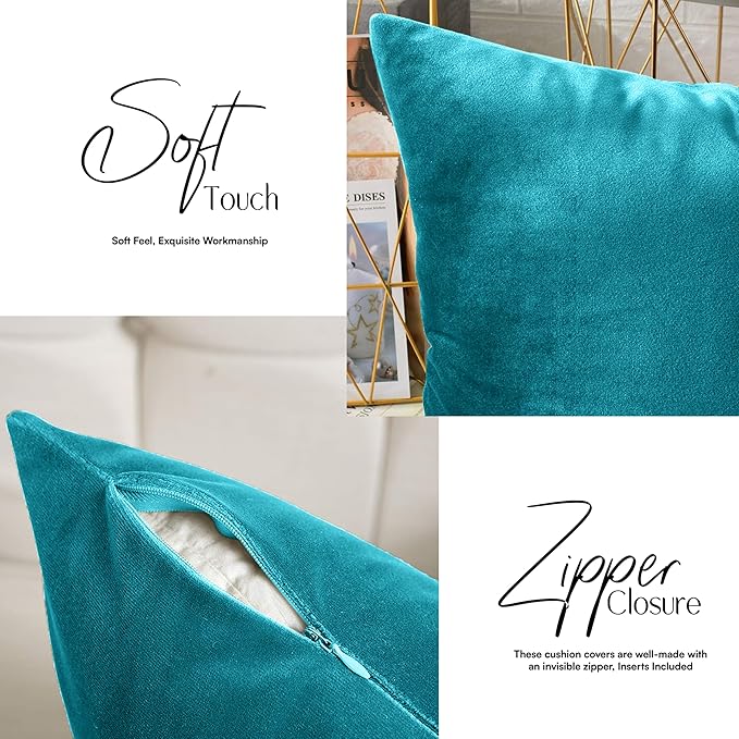 2 Pack Velvet Cushion Covers – 18x18 Inch Soft Touch
