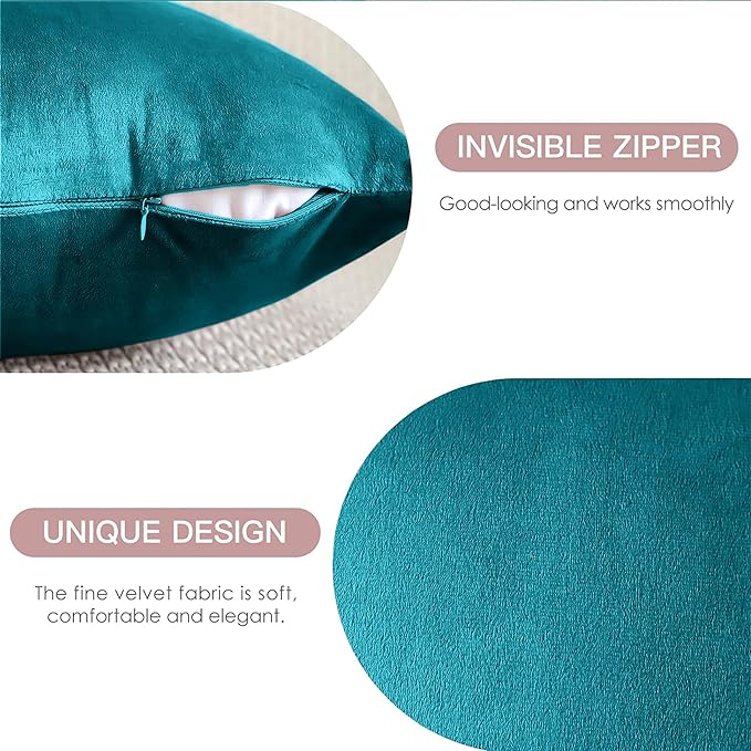 2 Pack Velvet Cushion Covers – 18x18 Inch Soft Touch