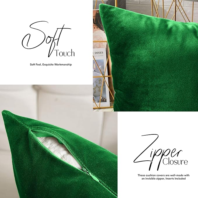 2 Pack Velvet Cushion Covers – 18x18 Inch Soft Touch